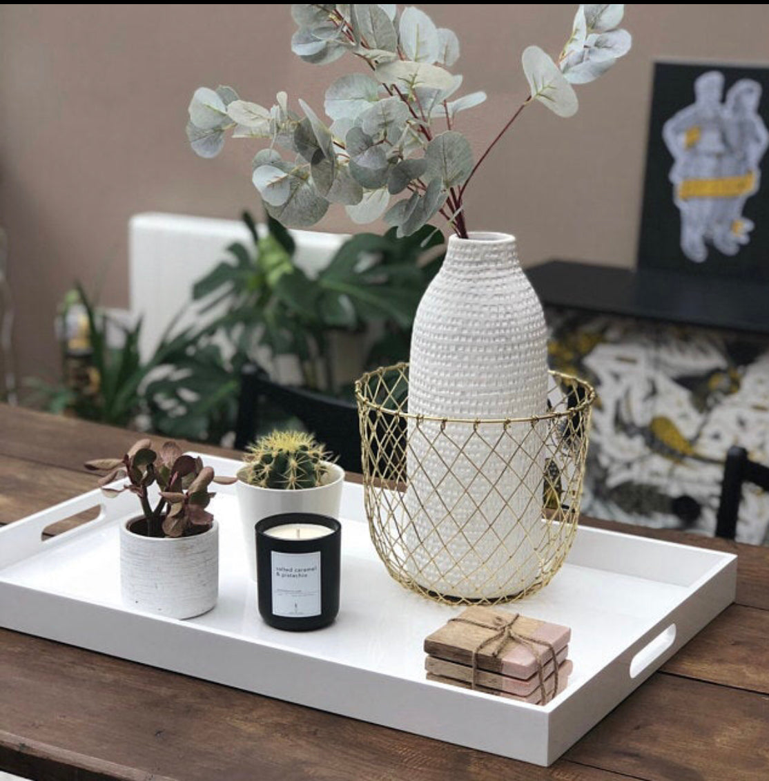 Large Rectangular White Gloss Tray - TrayBonne