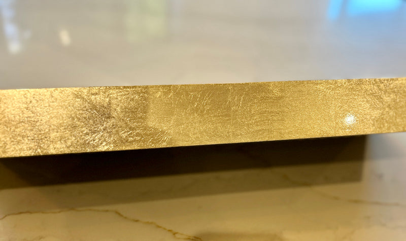 Long Rectangular Gold Lacquered Tray