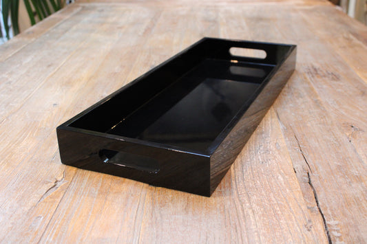 Long Rectangular Black Gloss Tray