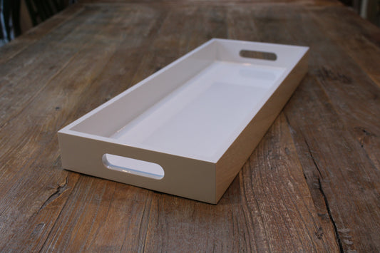 Long Rectangular White Gloss Tray