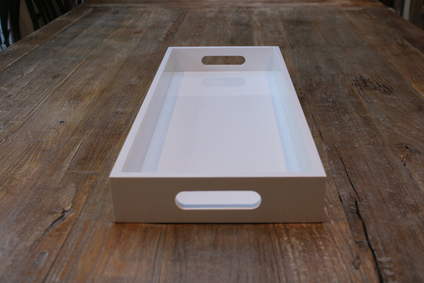 Long Rectangular White Gloss Tray