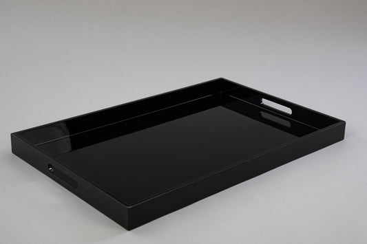 Large Rectangular Black Gloss Tray