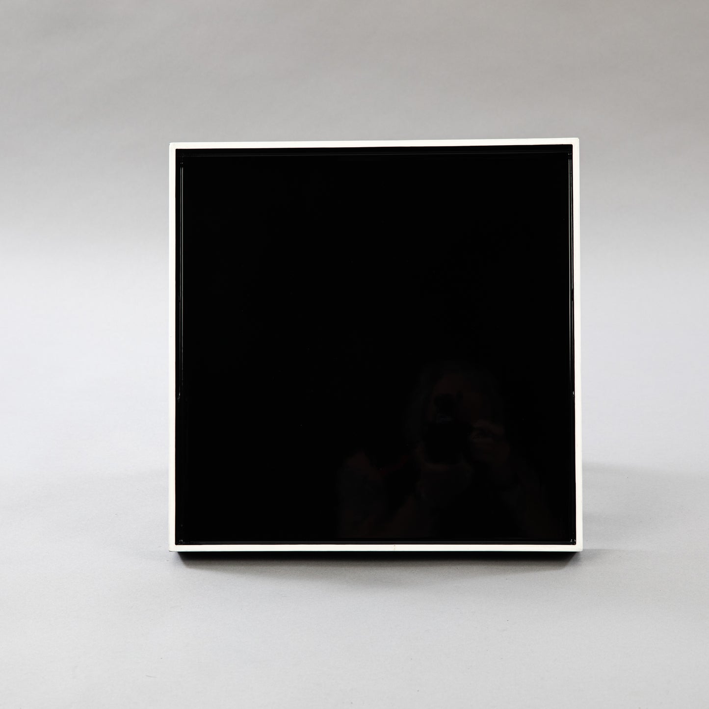 Square Black Gloss Tray with White Edging