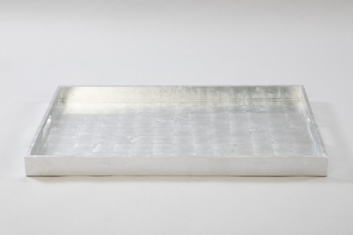 Large Rectangular Silver Lacquered Tray