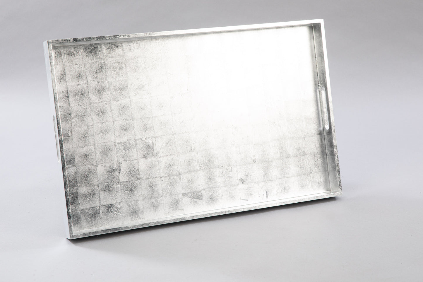 Large Rectangular Silver Lacquered Tray