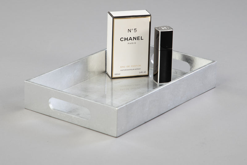 Small Rectangular Silver Lacquered Tray