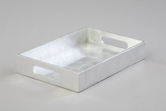 Small Rectangular Silver Lacquered Tray