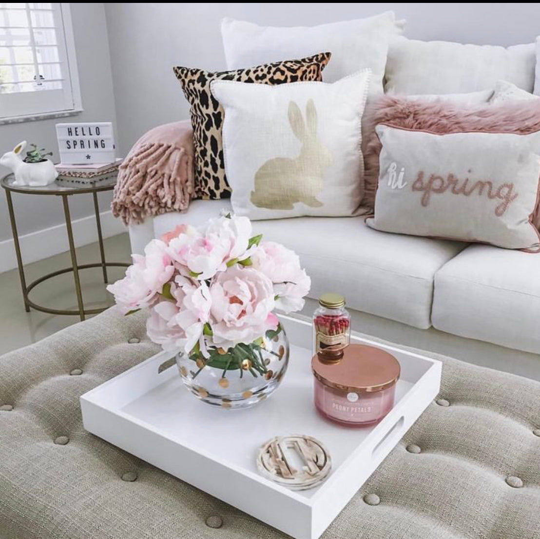 Square White Gloss Tray