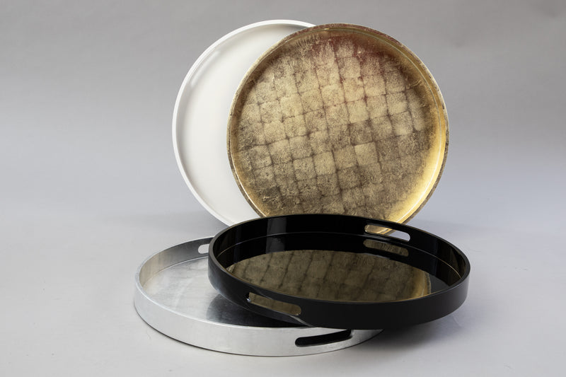 Large Gold Lacquered Circular Tray