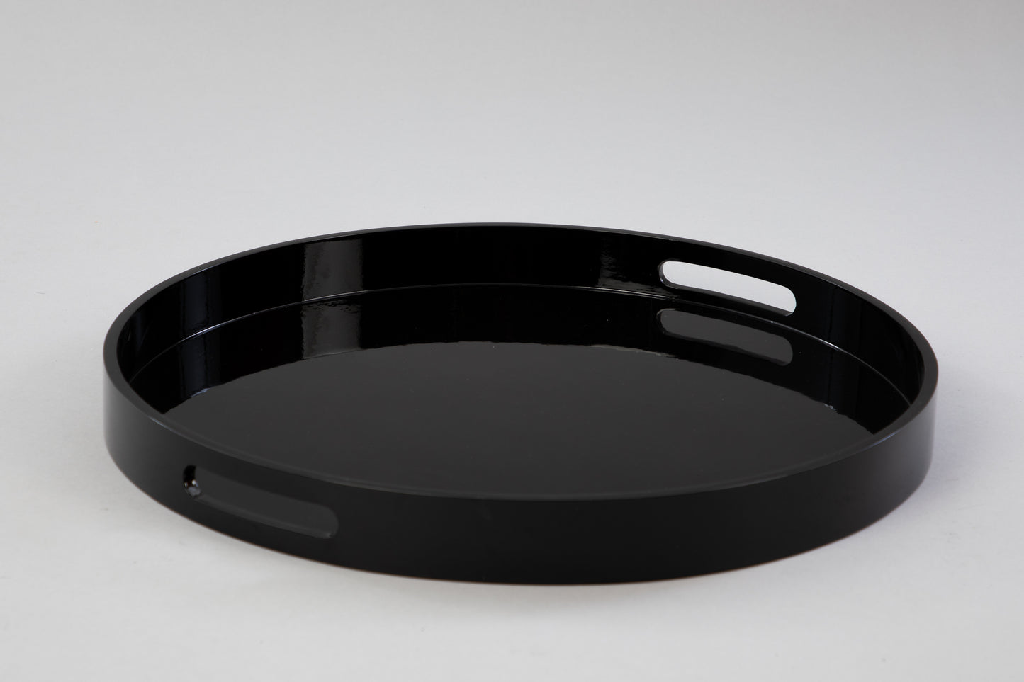 Large Circular Black Gloss Tray