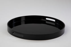 Large Black Gloss Circular Tray