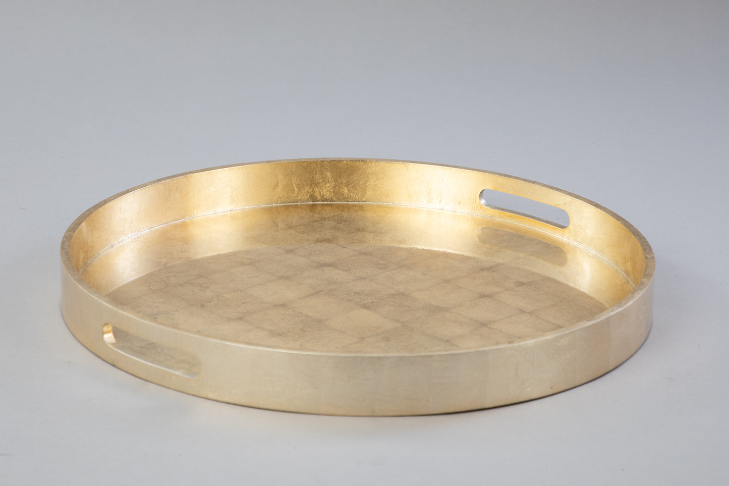 Large Circular Gold Lacquered Tray