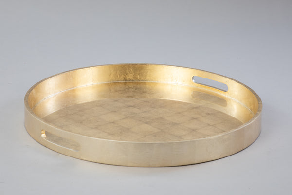 Large Gold Lacquered Circular Tray