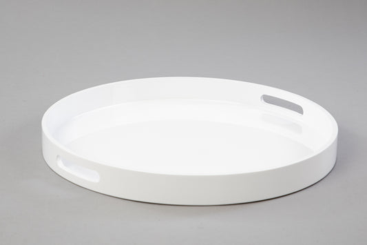 Large Circular White Gloss Tray