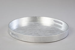 Large Silver Circular Lacquered Tray