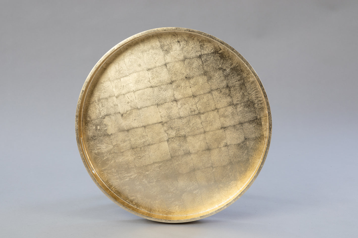 Large Circular Gold Lacquered Tray