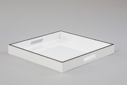 Square White Tray with Black Edging