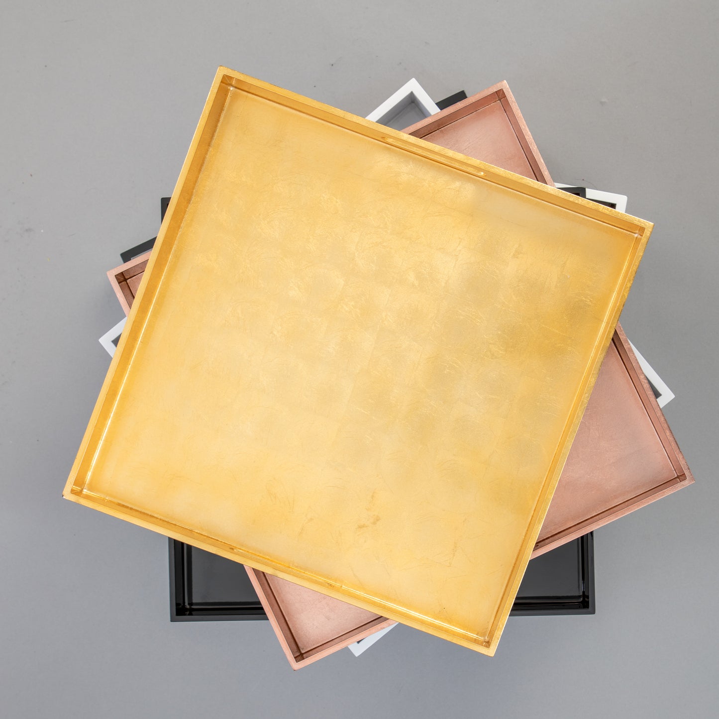 Square Champagne Gold Lacquered Tray