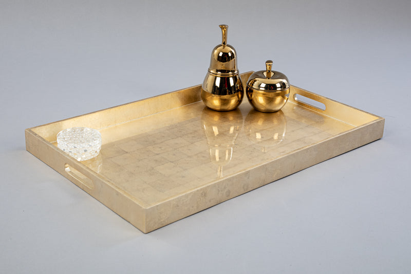 Large Rectangular Gold Lacquered Tray