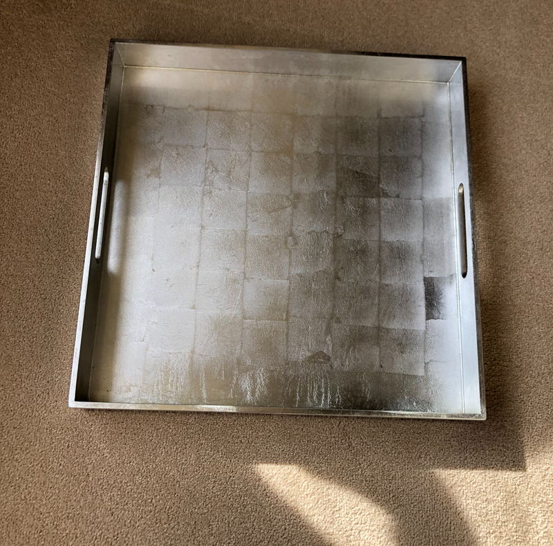 Square Silver Lacquered Tray