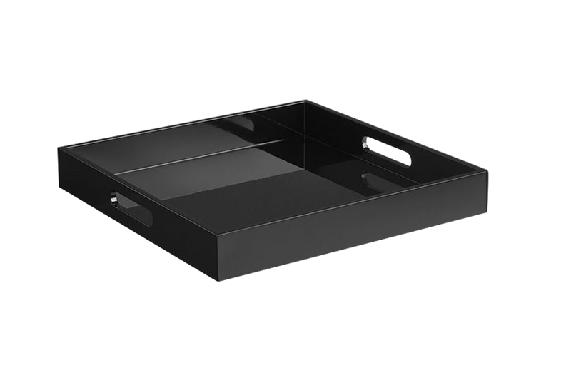 Square All Black Gloss Tray