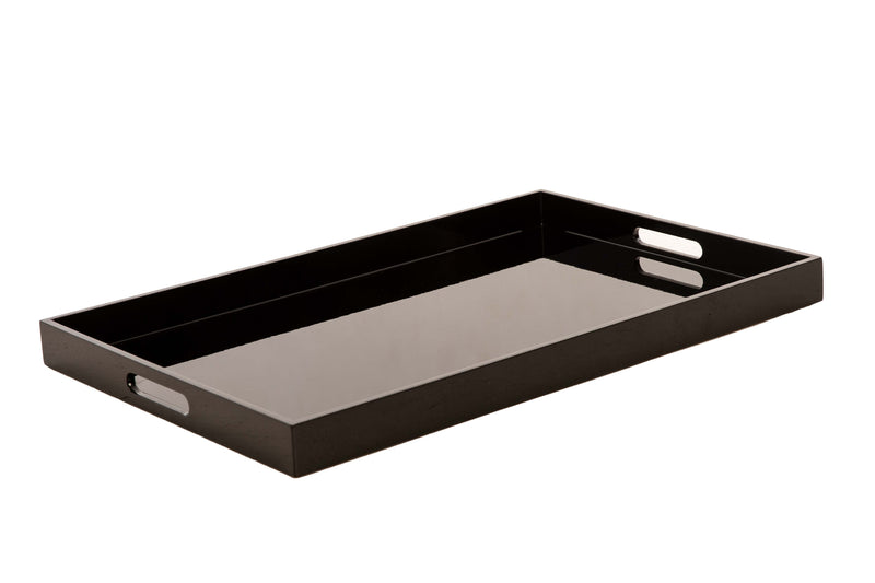 Large Rectangular Black Gloss Tray