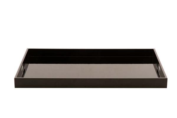 Large Rectangular Black Gloss Tray