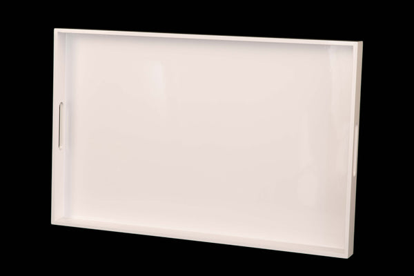 Large Rectangular White Gloss Tray