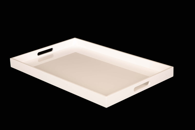 Large Rectangular White Gloss Tray