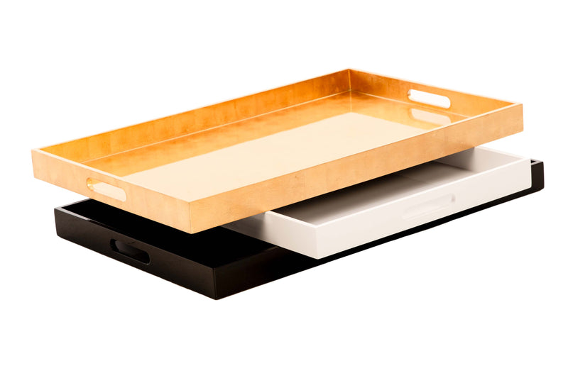 Large Rectangular Black Gloss Tray